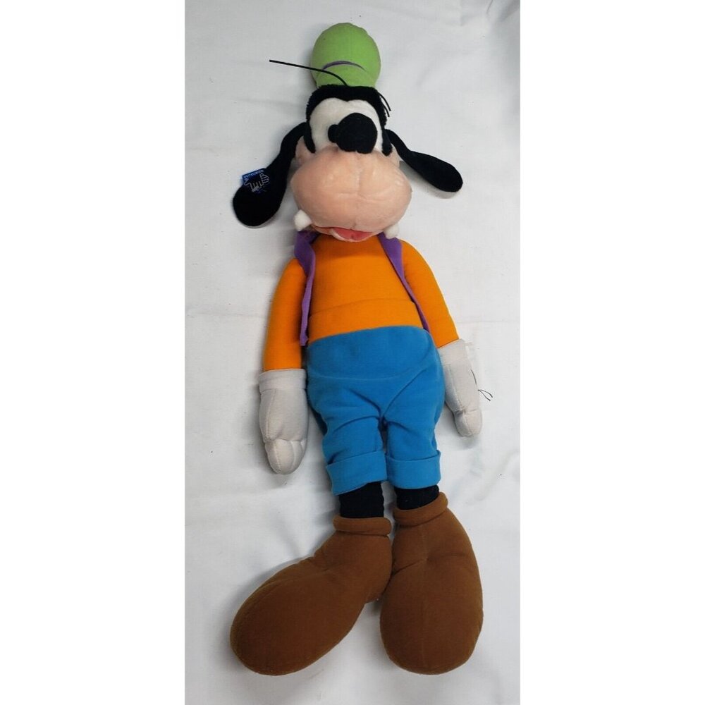 Vintage Applause Disney Goofy 27 Inch Tall Soft Plush Green Hat Purple Vest